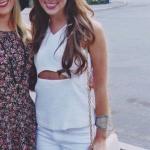 white cutout top